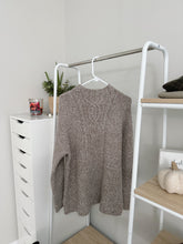 Load image into Gallery viewer, J Jill Light Brown Cable Knit Oversized Turtleneck Sweater (M)
