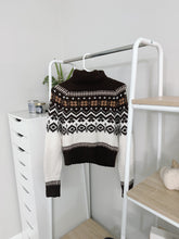 Load image into Gallery viewer, American Eagle Fair Isle Brown Turtleneck Sweater (XS)

