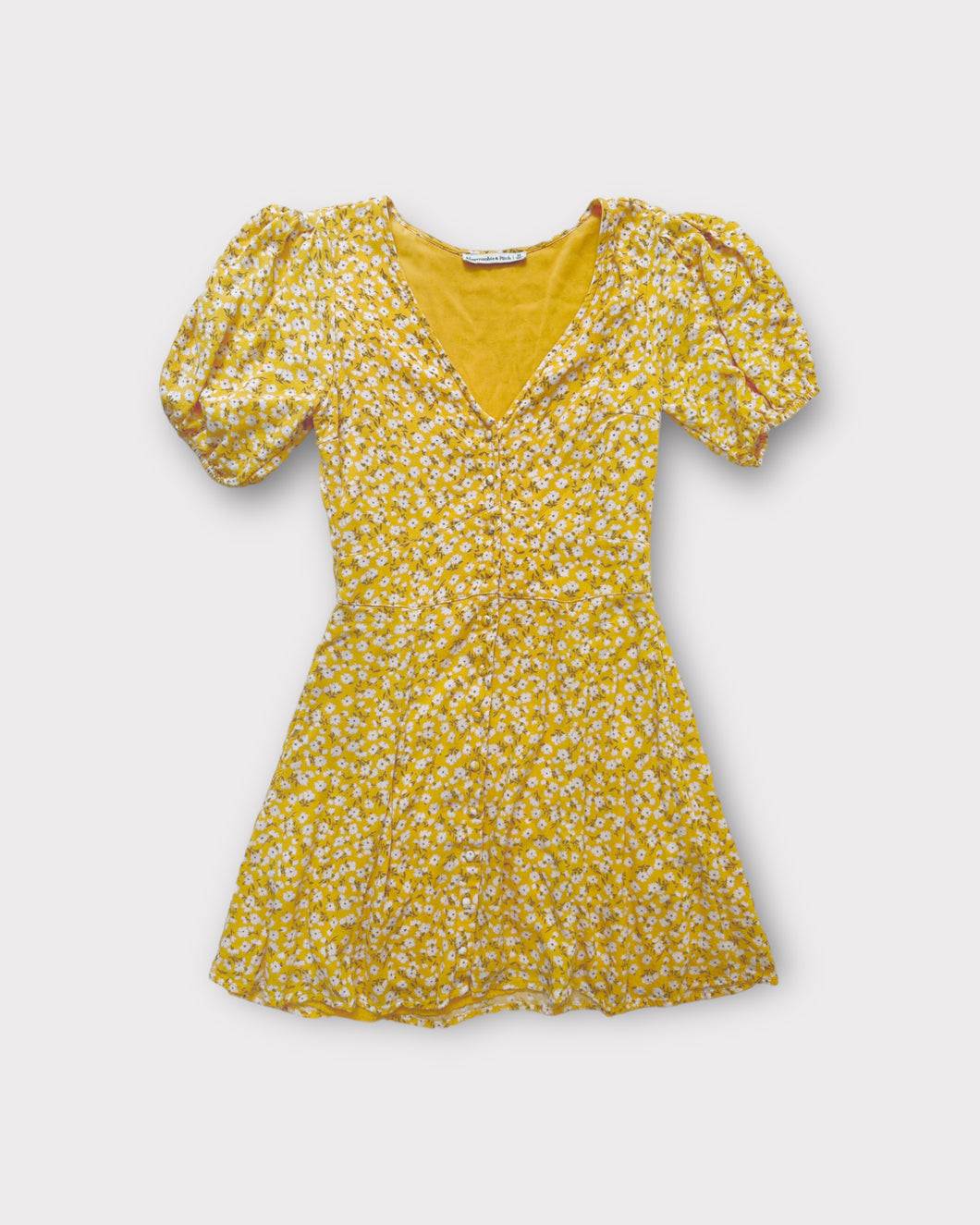Abercrombie & Fitch Yellow Button Up Mini Dress (M)