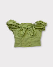Load image into Gallery viewer, Green Garden Fairy Milkmaid Crop Top (M)
