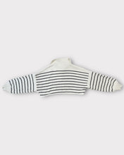 Load image into Gallery viewer, HYFVE Creme and Navy Cropped Collar Sweater (L)
