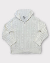 Load image into Gallery viewer, Half Zip Oversized Cable Knit Sweater (L)
