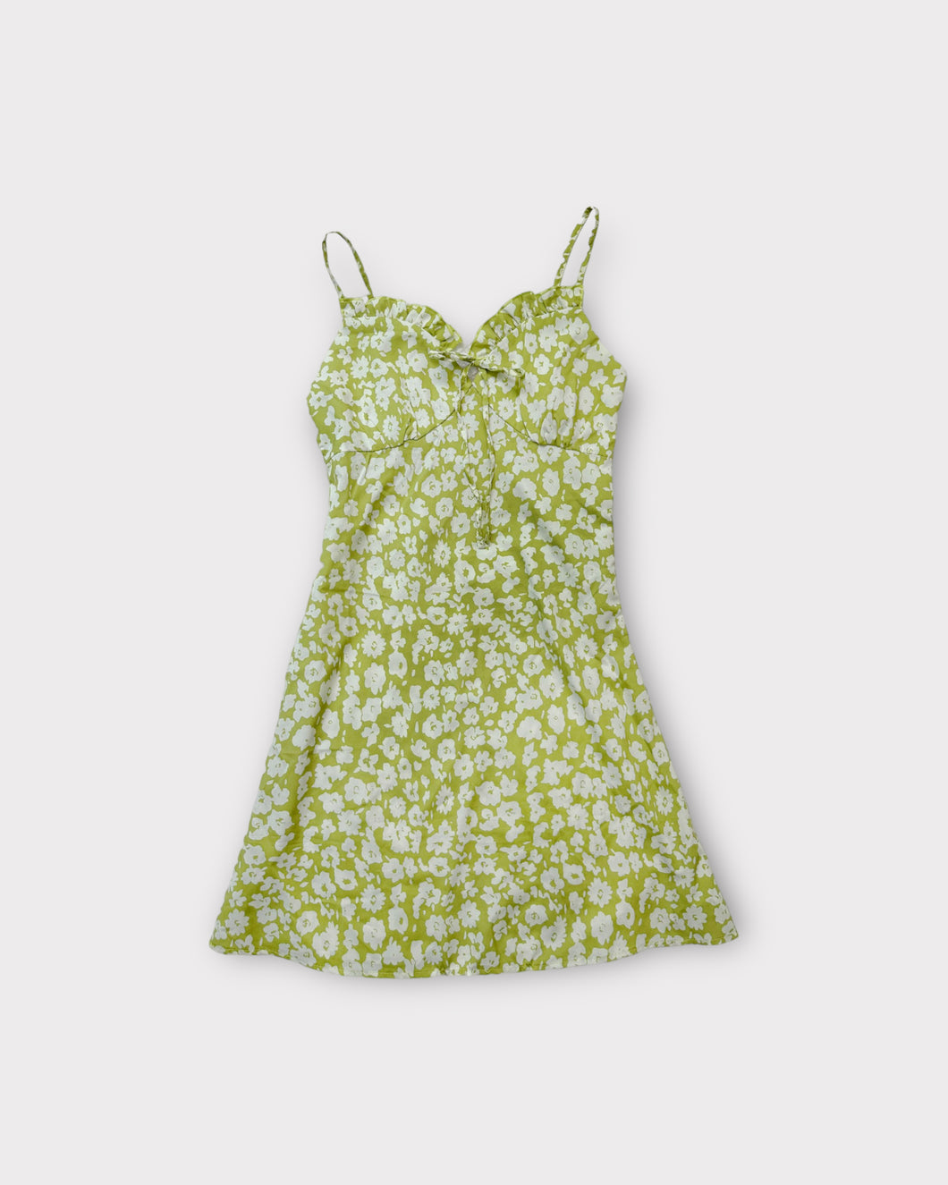 Romi Green Floral Summer Mini Dress (S)