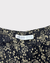 Load image into Gallery viewer, Zara Basic Gold Floral Off The Shoulder Dress (L)
