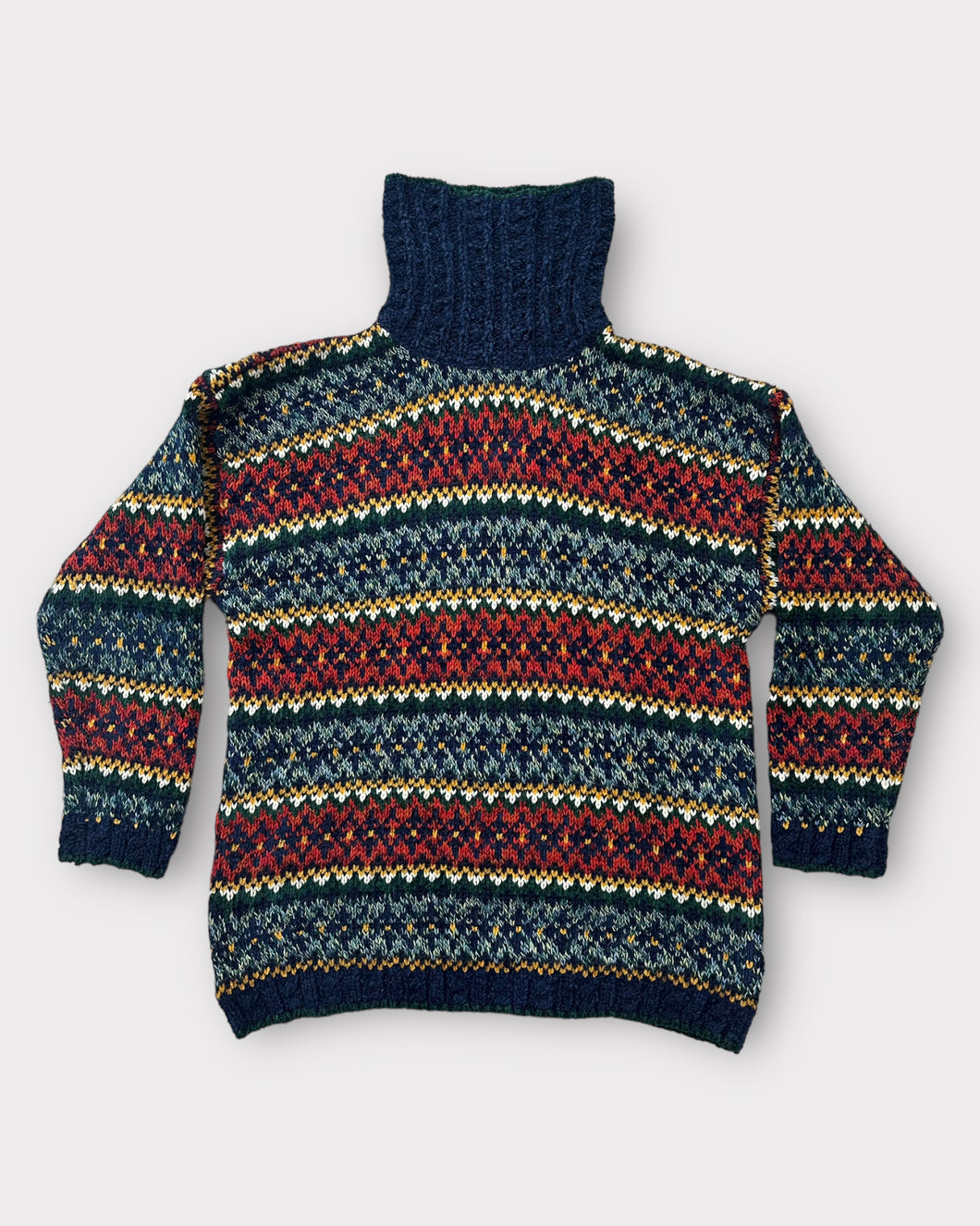 Liz Wear Vintage 90's Multicolored Chunky Oversized Sweater (M)