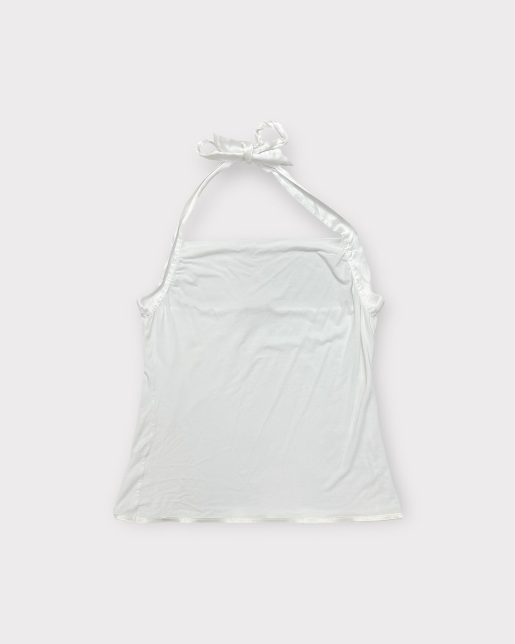 H&M Basic White Silk Cowl Neck Halter Top (L)