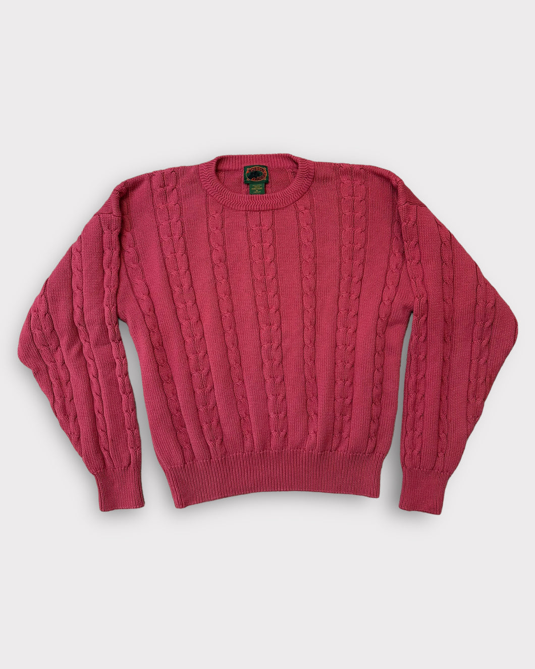 Boston's Traders Pink Cable Knit Sweater (XL)