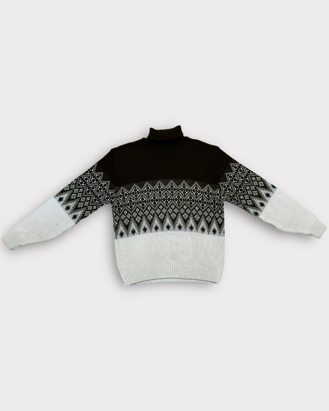 Pine State Fair Isle Brown and Green Turtleneck (XL)