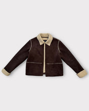 Load image into Gallery viewer, Valerie Stevens Casual Faux Suede Shearling Jacket (L)
