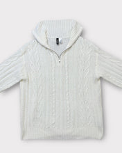 Load image into Gallery viewer, Half Zip Oversized Cable Knit Sweater (L)
