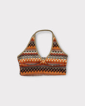 Load image into Gallery viewer, Chevron Knit Embroidered Halter Top (M)
