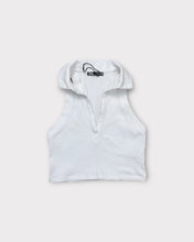 Load image into Gallery viewer, Zara Ribbed High Neck Polo Crop Top (S)
