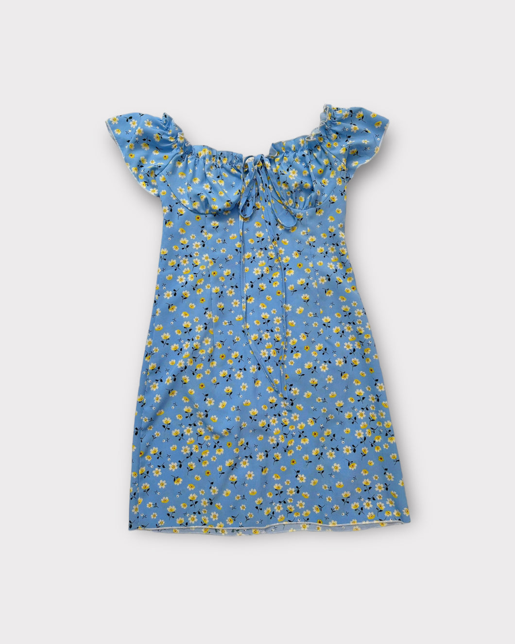 Blake Blue Floral Milkmaid Mini Dress (M)