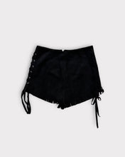 Load image into Gallery viewer, Nasty Gal Suede + Faux Leather Tassel Cowgirl Shorts (4)
