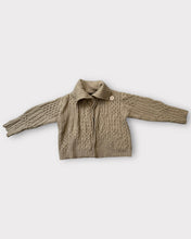 Load image into Gallery viewer, Inis Crafts Beige Collared Cable Knit Cardigan (S)
