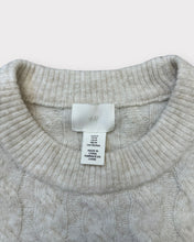 Load image into Gallery viewer, H&amp;M Oversized Ivory Cable Knit Wool Sweater (M)
