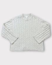 Load image into Gallery viewer, H&amp;M Oversized Ivory Cable Knit Wool Sweater (M)
