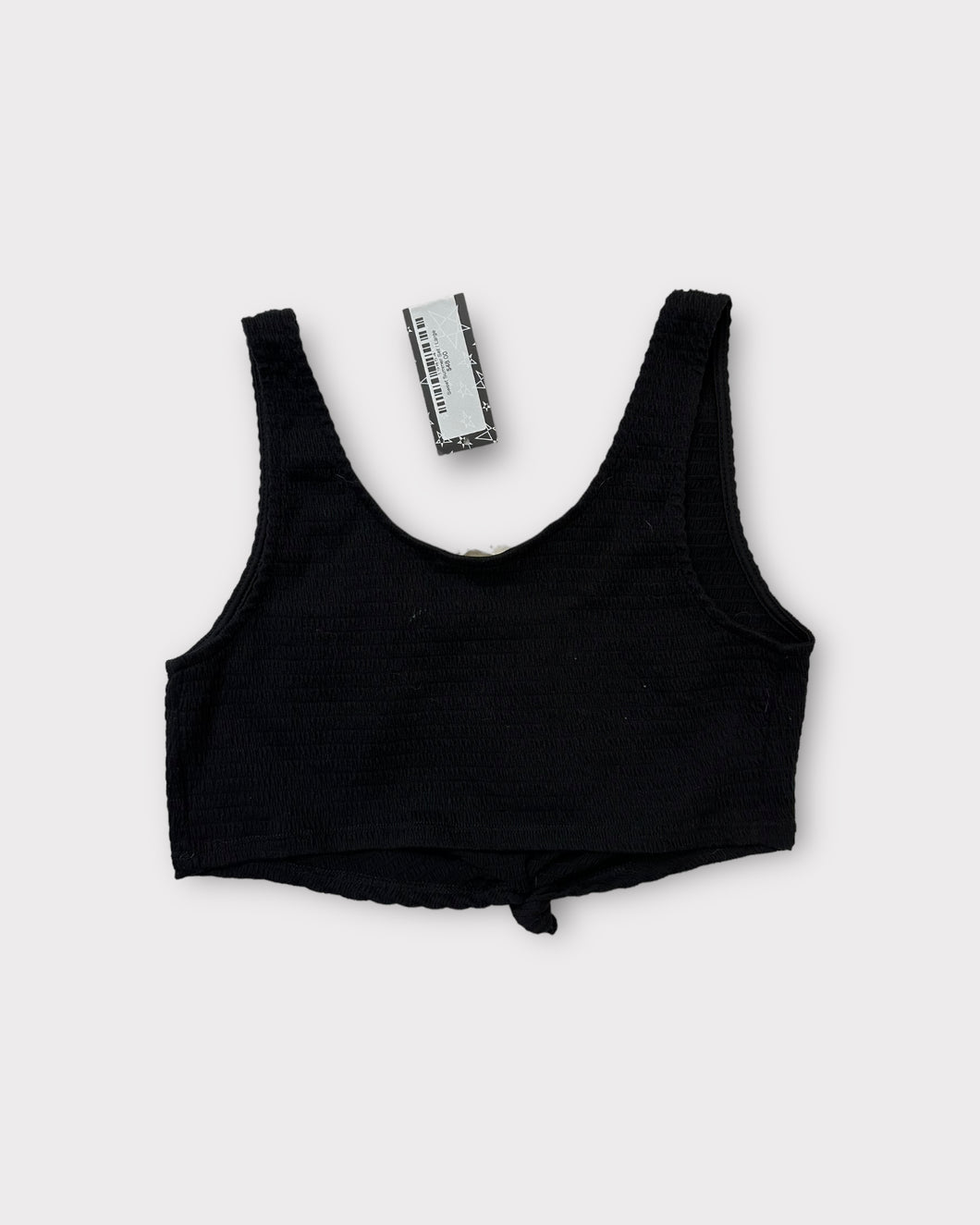 Timing Black Cropped Tank Top with a Knot (L)