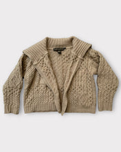 Load image into Gallery viewer, Inis Crafts Beige Collared Cable Knit Cardigan (S)
