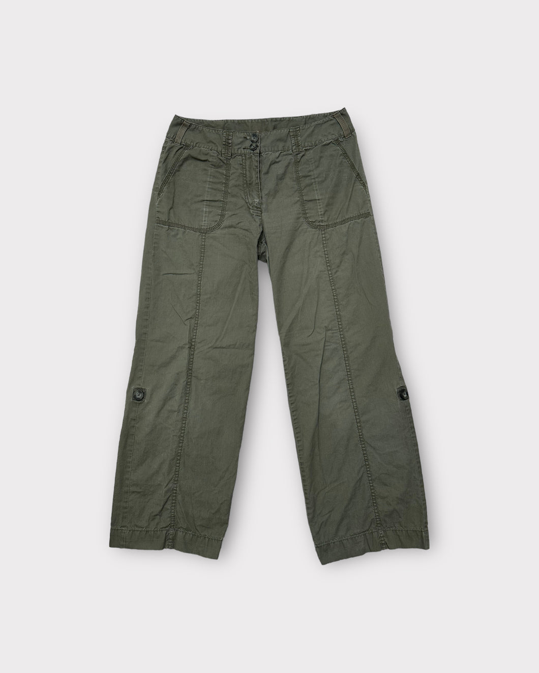 Caslon Green Low Rise Cargo Pants (6P)