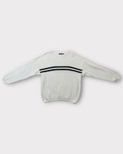 Load image into Gallery viewer, IZOD White &amp; Navy Stripe Waffle Knit Sweater (XL)
