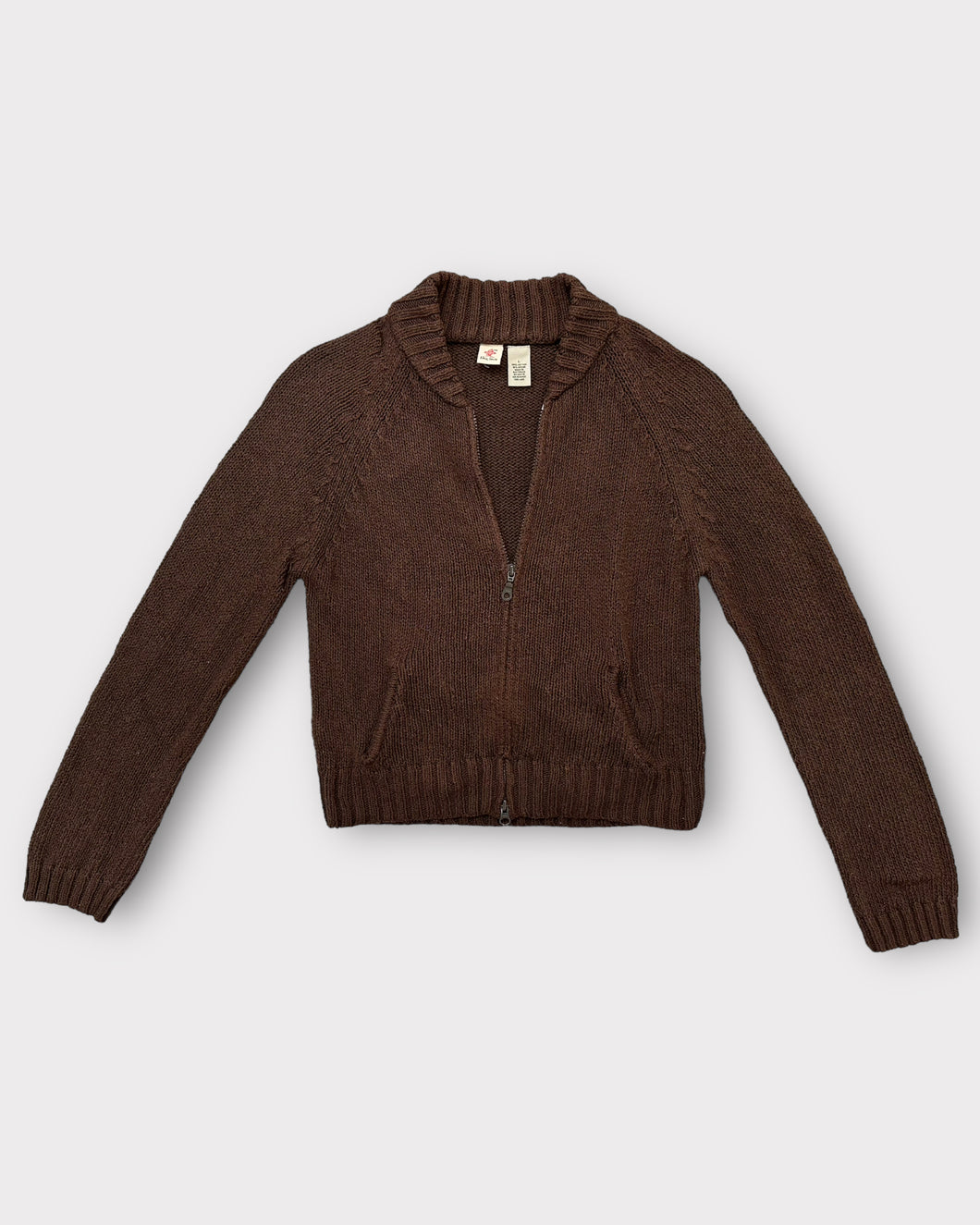 Like, Love Brown Sweater Zip Up Jacket (L)