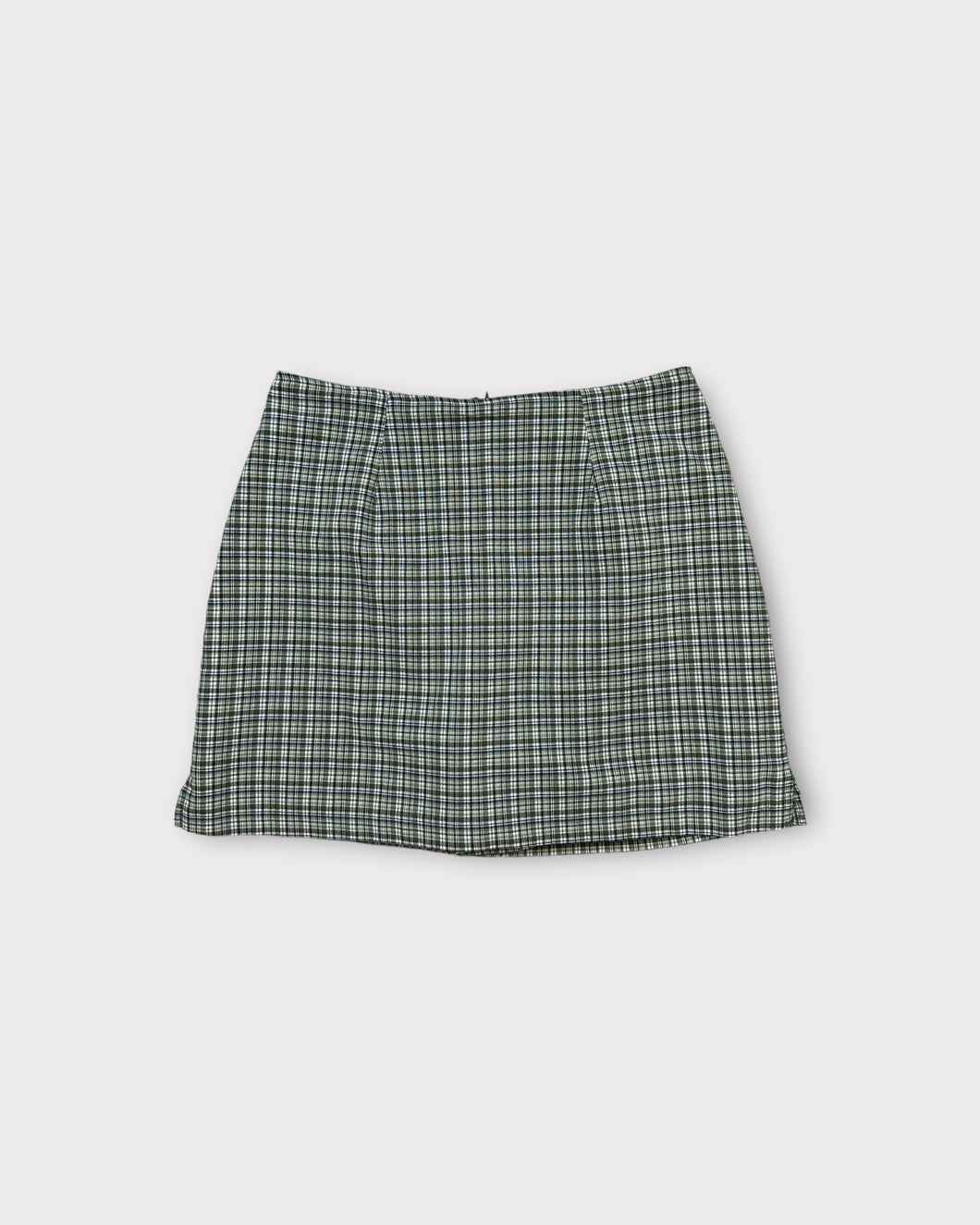 Fashion Bug Stretch Green Plaid Mini Skirt (10)