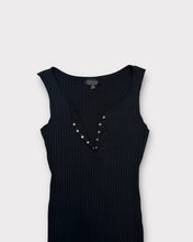 Load image into Gallery viewer, Topshop Black Henley Ribbed Mini Dress (4)

