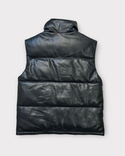 Load image into Gallery viewer, Abercrombie &amp; Fitch Vegan Leather Black Puffer Vest (L)

