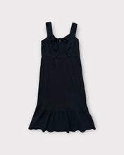 Load image into Gallery viewer, Ann Taylor Loft Black Babydoll Sun Dress with Beaded Tassels (XS)
