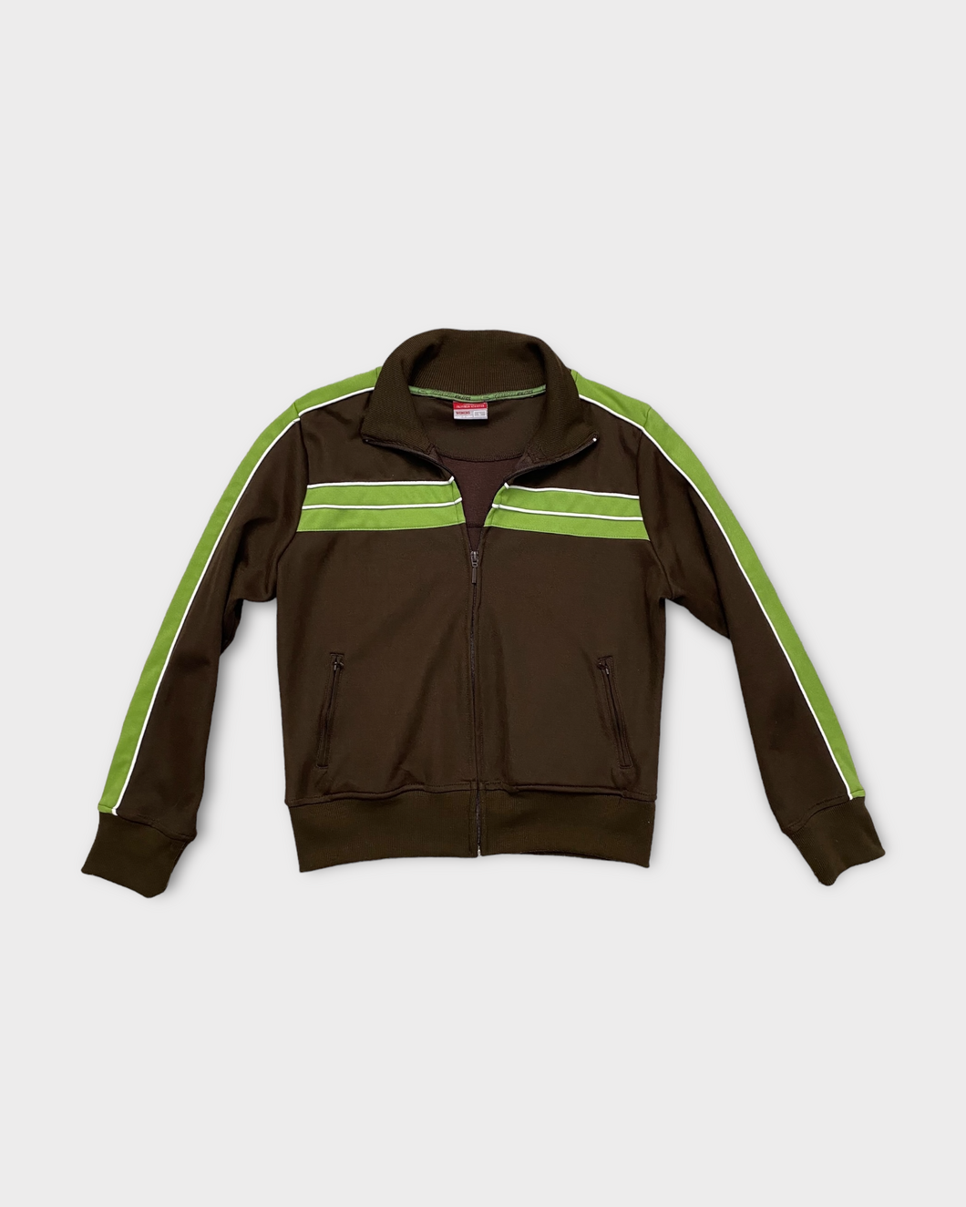 Colosseum Athletics Brown and Green Y2K Track Jacket (L)