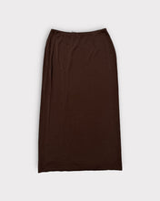 Load image into Gallery viewer, NY&amp;Co Chocolate Brown Maxi Skirt with Slit (L)
