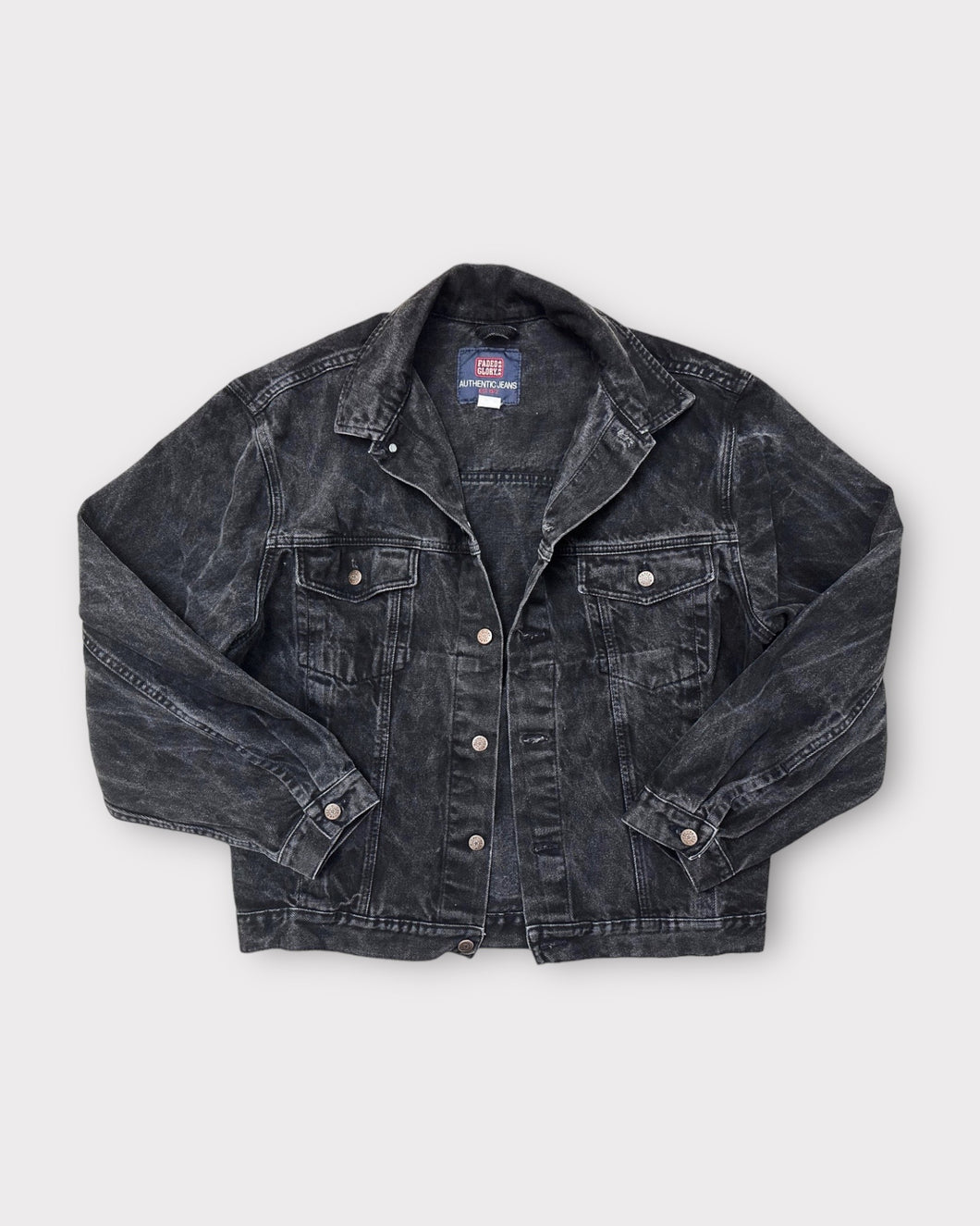 Faded Glory Authentic Jeans Black Vintage Denim Jacket (XL)