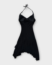 Load image into Gallery viewer, City Triangles Early 2000&#39;s Black Asymmetrical Halter Dress (L)
