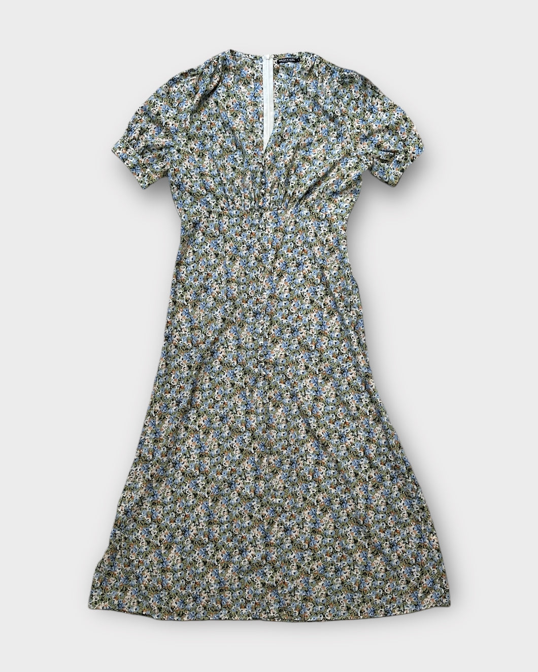 Nasty Gal Floral Cottage Core Button Up Dress (L)