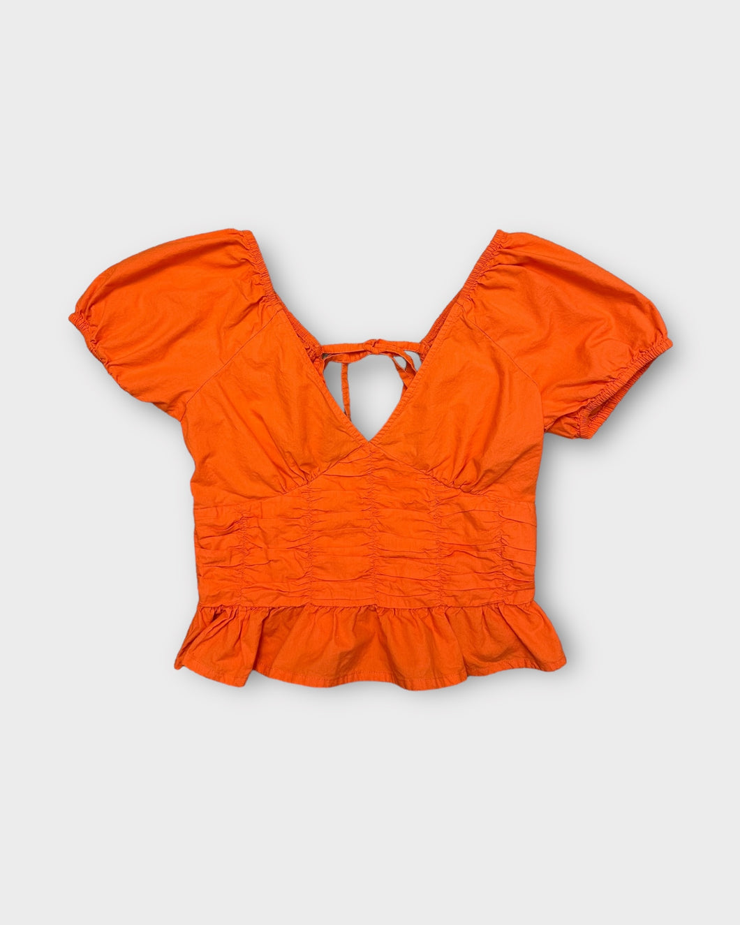 Sim & Sam Orange Cinched Babydoll Top (M)
