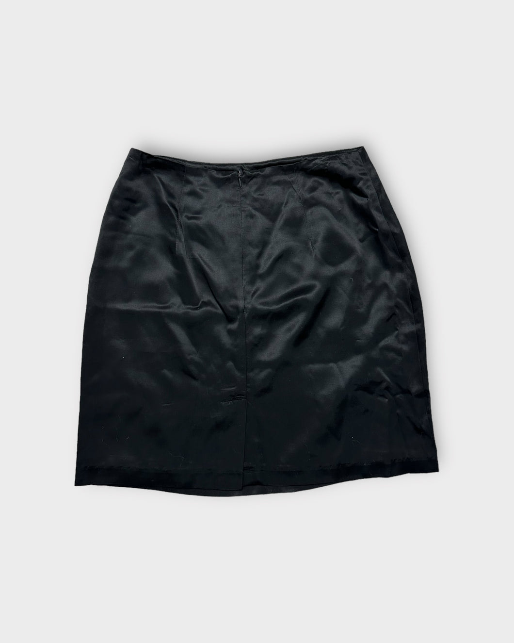 ILYSE HART LTD Satin Black Mini Skirt (10)