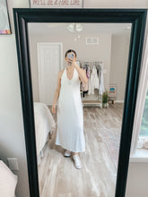 Load image into Gallery viewer, White V Neck Halter Maxi Dress
