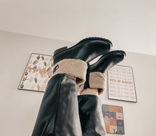 Load image into Gallery viewer, Faux Fur Trim Black Boots
