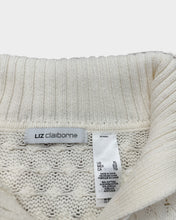 Load image into Gallery viewer, Liz Claiborne Button Up Cream Cable Knit Pullover (XL)
