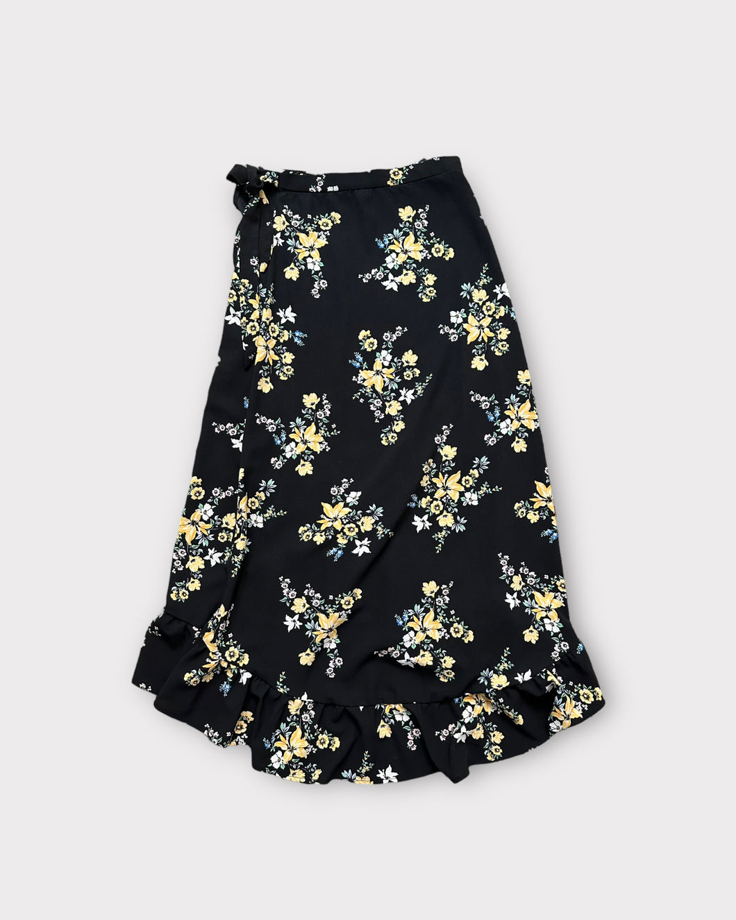 Floral Ruffled Wrap Midi Skirt (8)