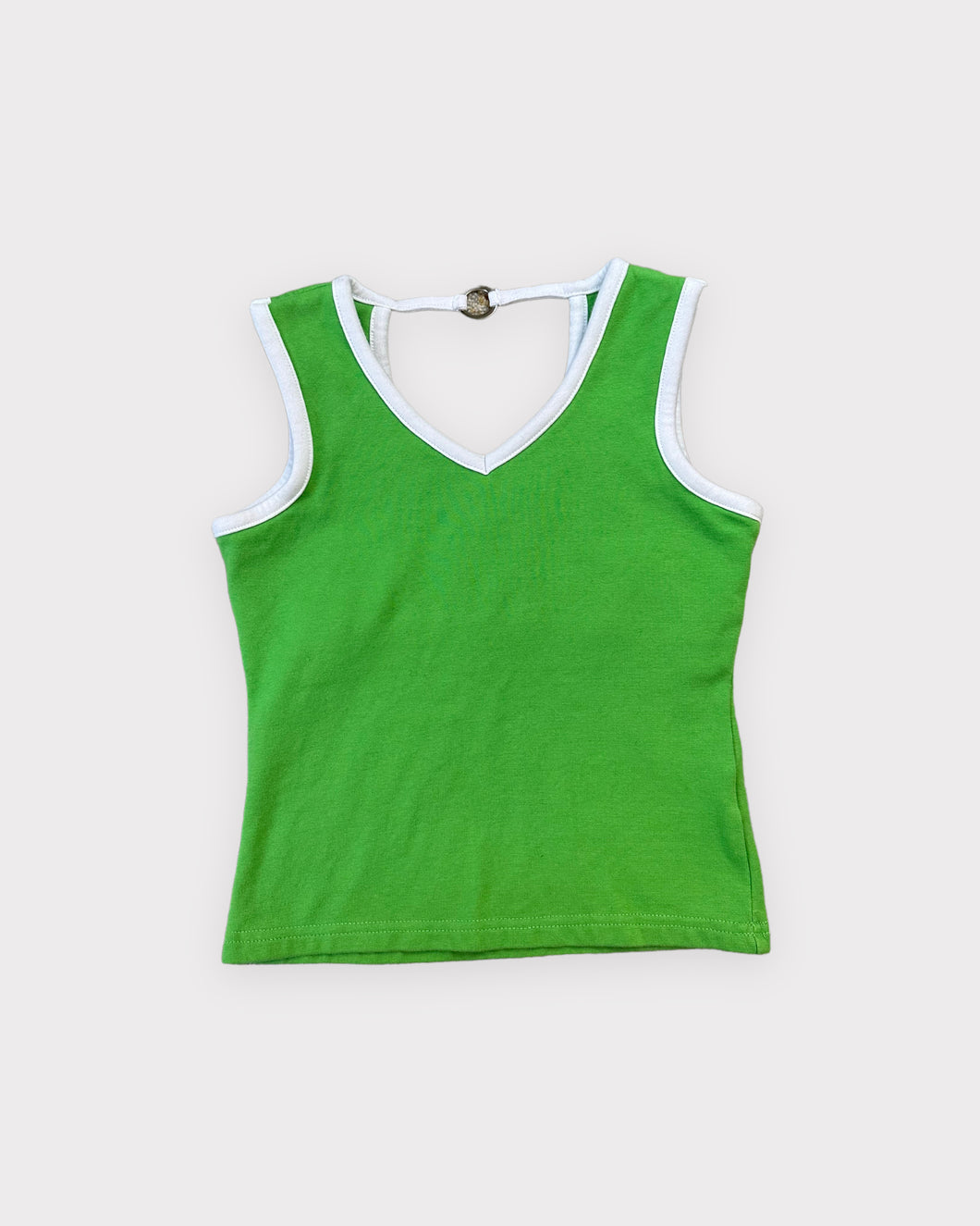 Energie Lime Green Y2K Baby Tank with Silver Ring (M)