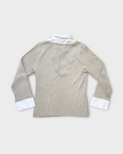 Load image into Gallery viewer, Cable &amp; Gauge Layered Sweater Button Up Top
