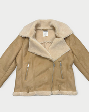 Load image into Gallery viewer, Garage Suede Sherpa Aviator Jacket (L)
