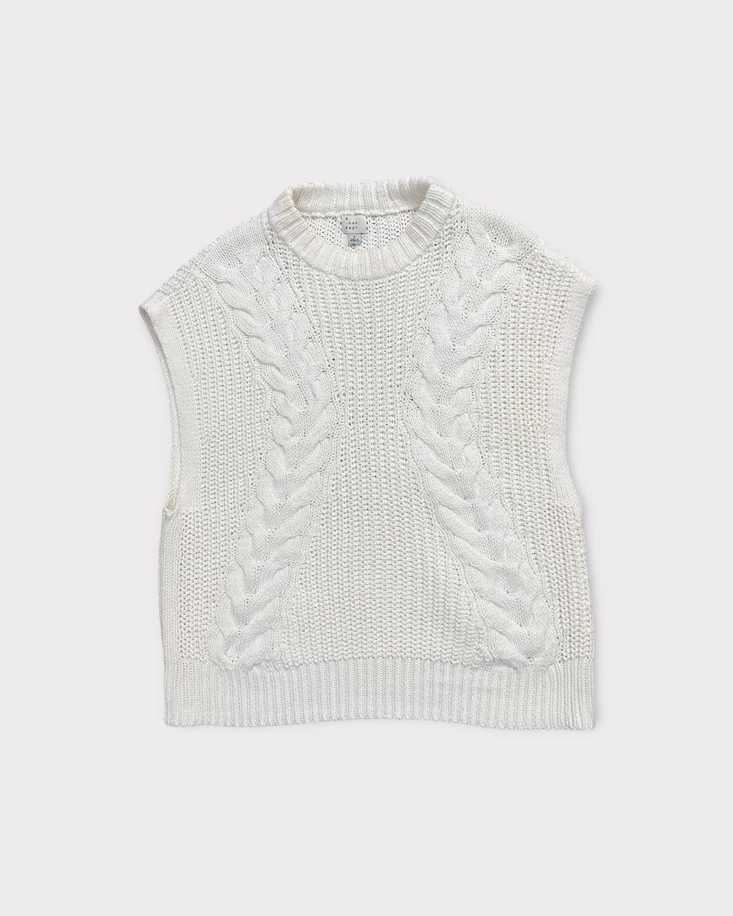 A New Day White Knit Sweater Vest (L)