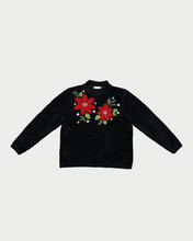 Load image into Gallery viewer, Alfred Dunner Black Poinsettia Sweater (M)
