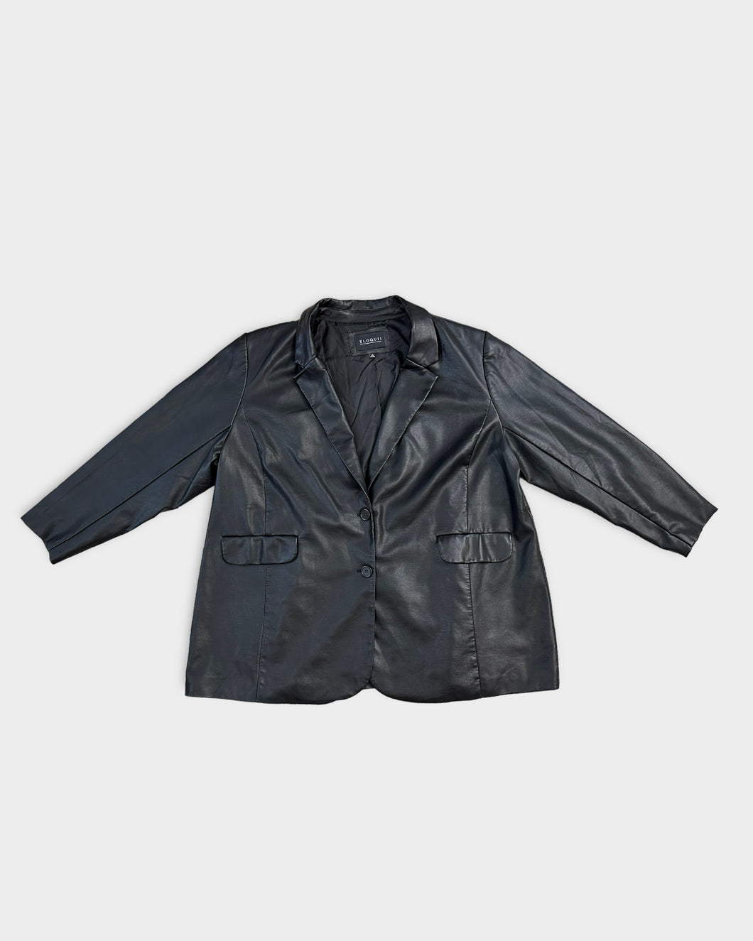 Eloquii Black Faux Leather Blazer (26)