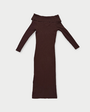 Load image into Gallery viewer, Anthropologie Brown Knit Off The Shoulder Sweater Maxi Dress (S)
