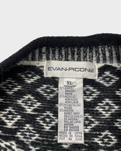 Load image into Gallery viewer, Evan Picone Fairisle Black &amp; White Mockneck Sweater (XL)
