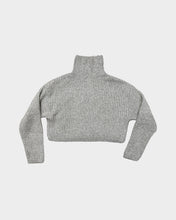 Load image into Gallery viewer, Grey Rib Knit Cropped Turtleneck (XS)
